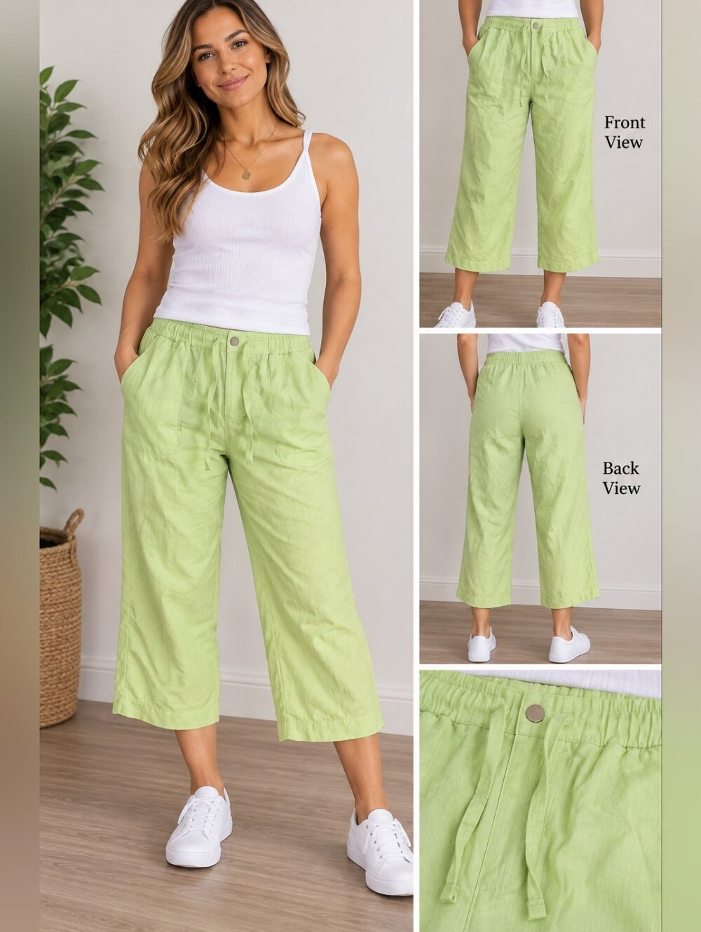 New Cherokee Women's medium green slack pants #03